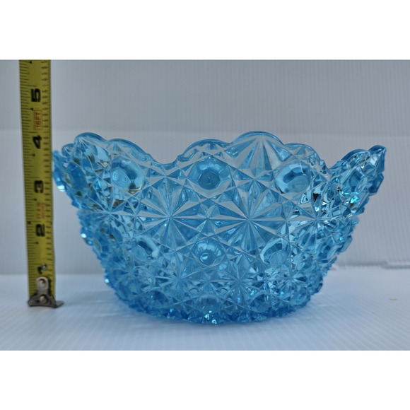 Antique EAPG Doyle Blue Daisy and Button Bowl Dish No.300 1800s Victorian Home - Picture 4 of 6